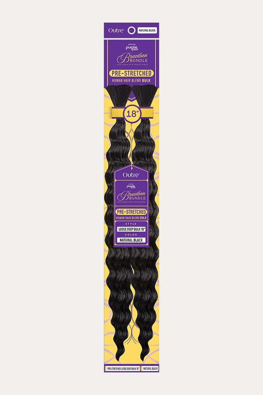 OUTRE PURPLE PACK BRAZILIAN BUNDLE PRE-STRETCHED - LOOSE DEEP BULK 18" OUTRE