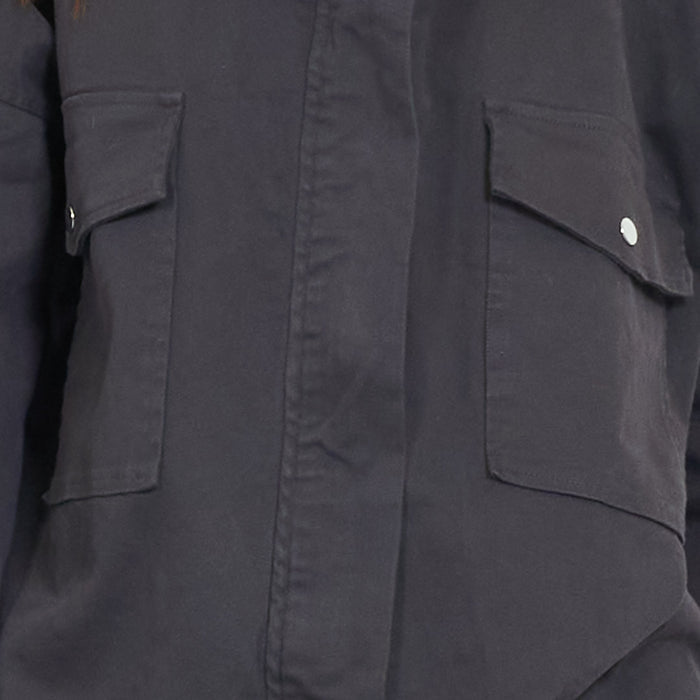 Oversized hooded utility jacket with flap pockets wholesale