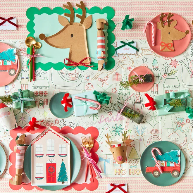Meri Meri - Paper Plates - Reindeer With Raffia Bow - Lifestyle Cut