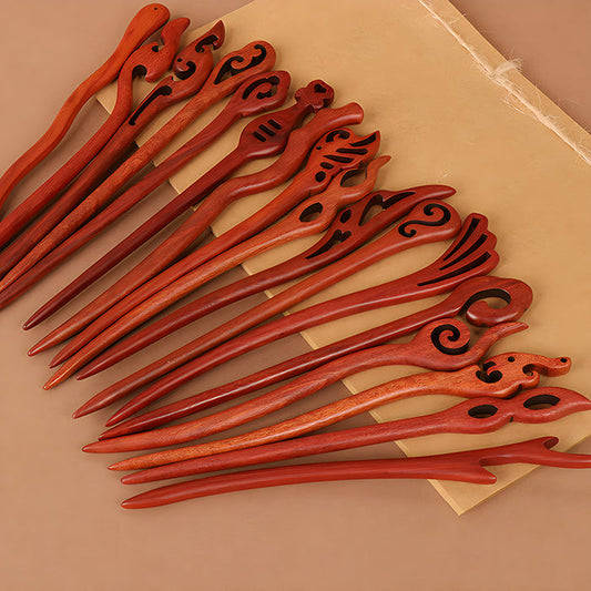 PF086 - 18cm African Padauk Hair Sticks - Wholesale