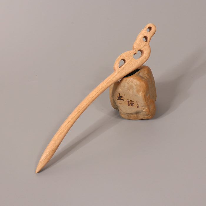 PF099 - 18cm Peach Wood Hair Sticks - Wholesale