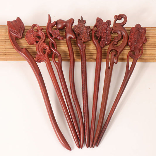PF114 - 18cm African Padauk Hair Sticks - Wholesale