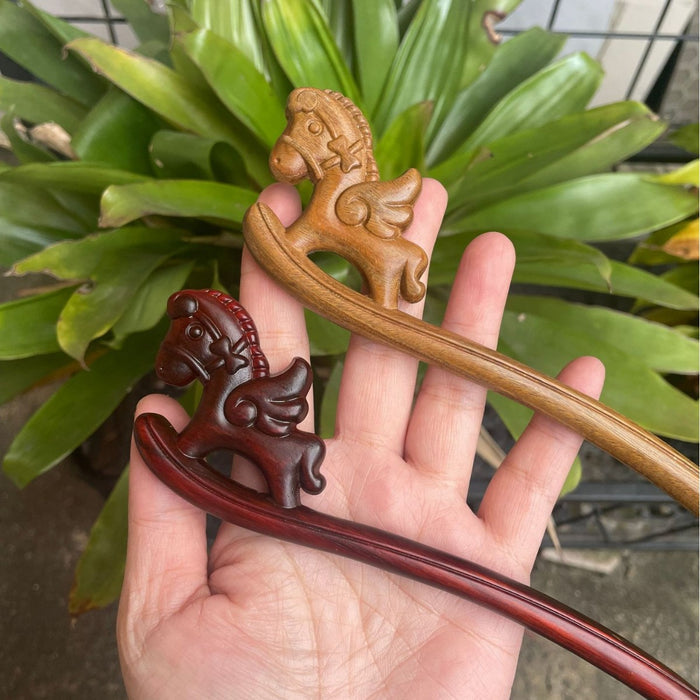 PF148 - Small Horse Wooden Hair Sticks - Wholesale