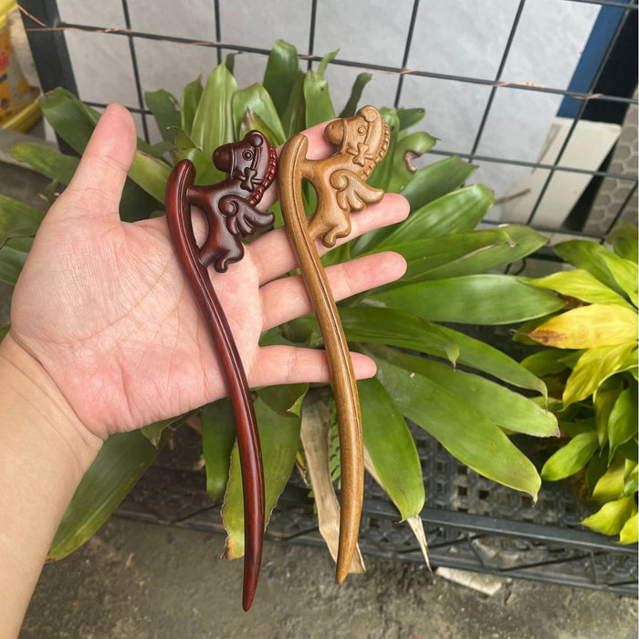 PF148 - Small Horse Wooden Hair Sticks - Wholesale