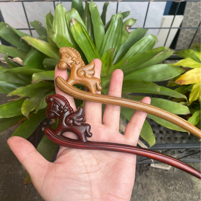 PF148 - Small Horse Wooden Hair Sticks - Wholesale