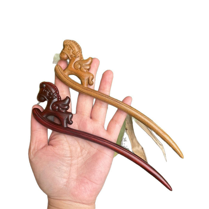 PF148 - Small Horse Wooden Hair Sticks - Wholesale
