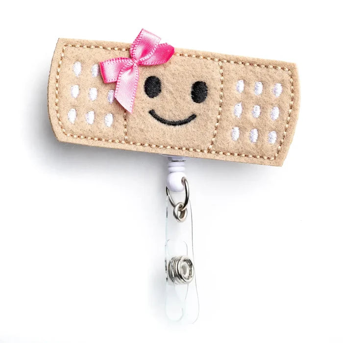 Pink Bowtie Bandage- Badge Reel Holder