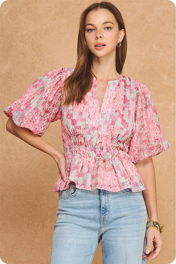 Pink Daydream Smocked Top