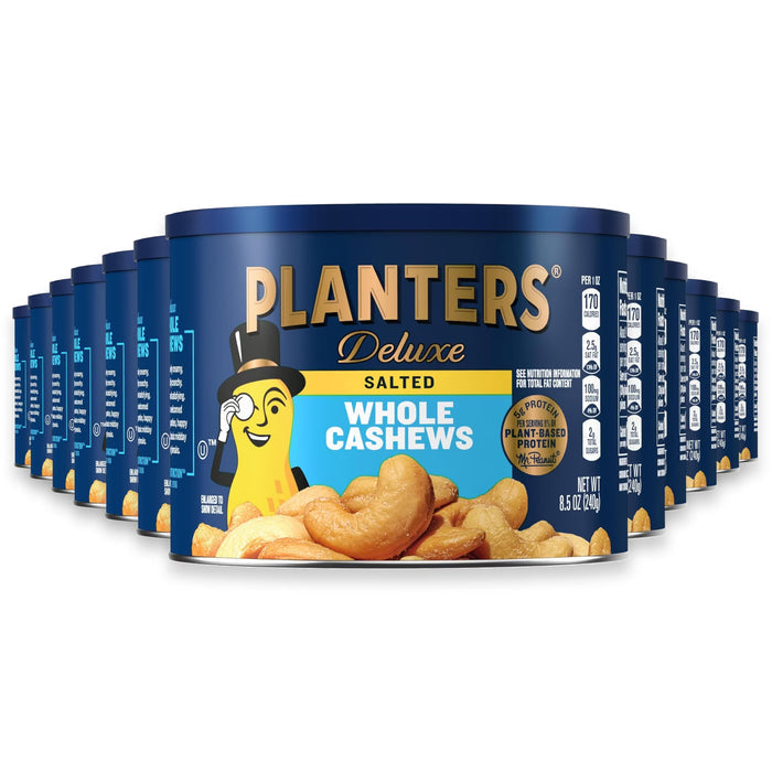 Planters Deluxe Cashews 8.5 oz - 12 Pack