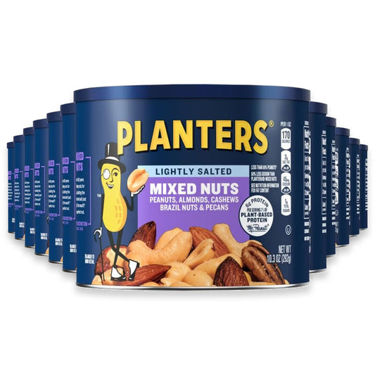 PLANTERS Deluxe Lightly Salted Mixed Nuts - 10.3 oz - 12 Pack