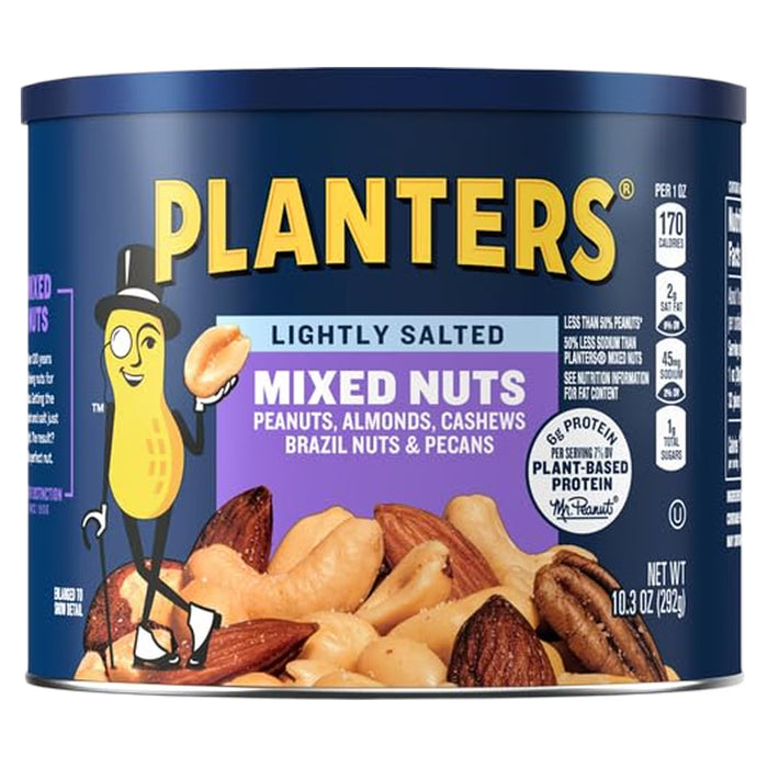 PLANTERS Deluxe Lightly Salted Mixed Nuts - 10.3 oz - 12 Pack