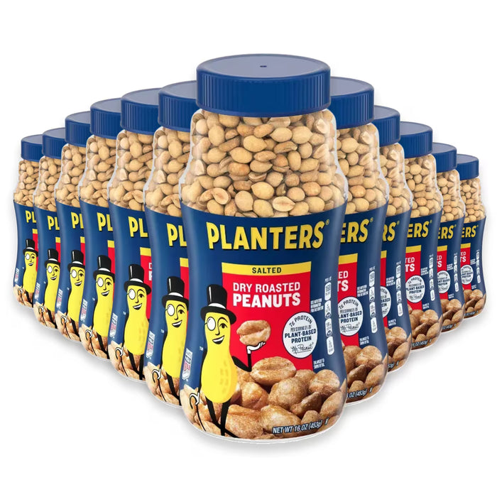 Planters Dry Roasted Peanuts – 16 oz – 12 Pack