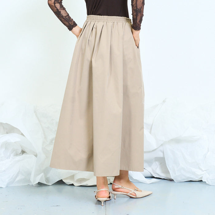 Pleated maxi skirt with elasticated waistband wholesale