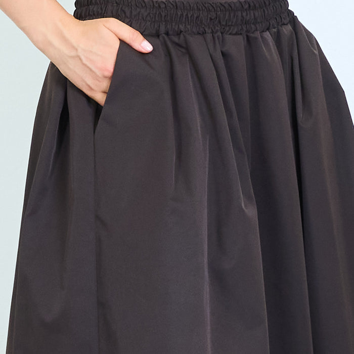 Pleated maxi skirt with elasticated waistband wholesale