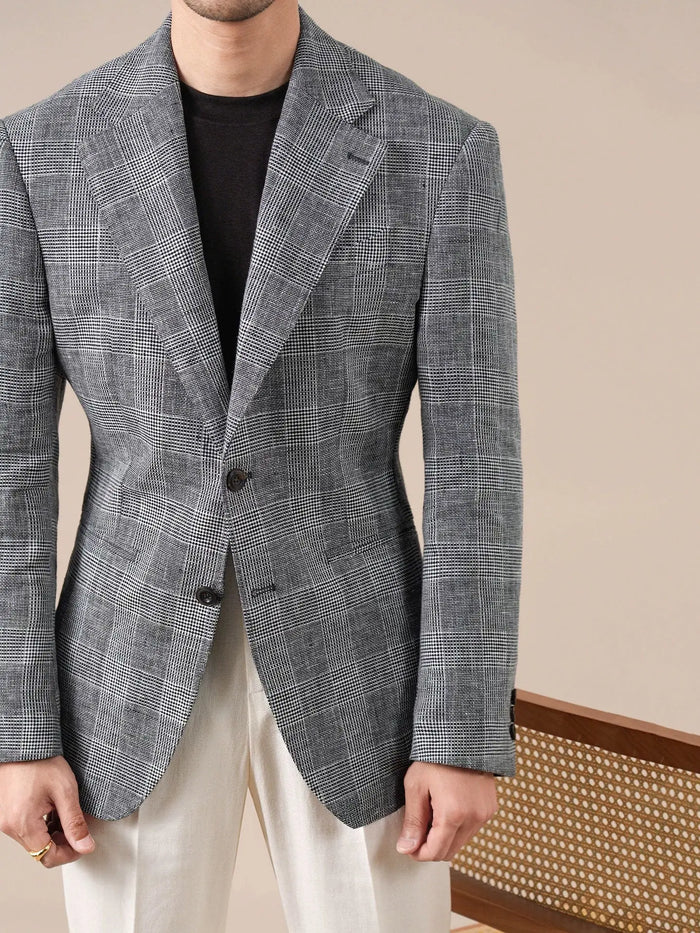 Prince Check Mens Breathable Suit Blazer - BRABION
