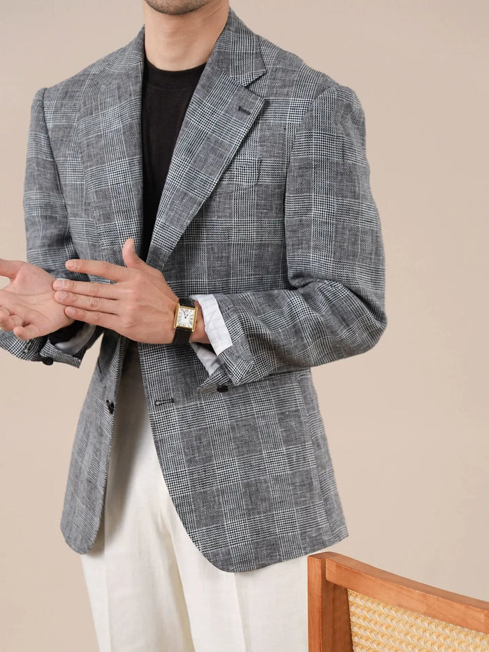 Prince Check Mens Breathable Suit Blazer - BRABION