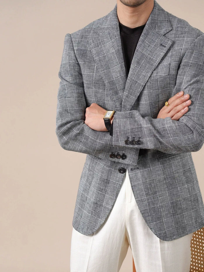 Prince Check Mens Breathable Suit Blazer - BRABION