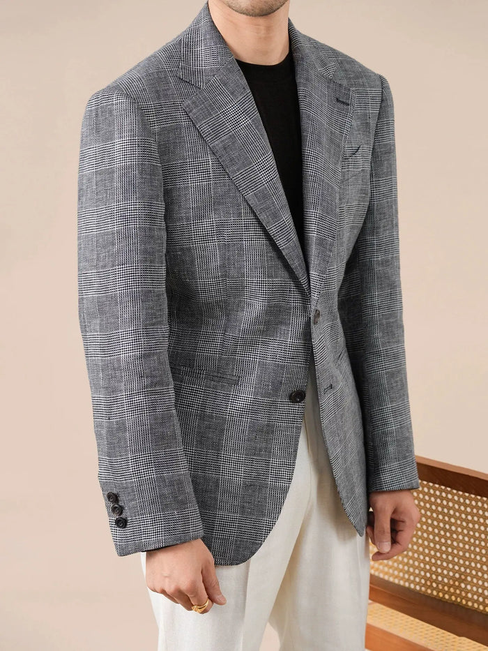 Prince Check Mens Breathable Suit Blazer - BRABION