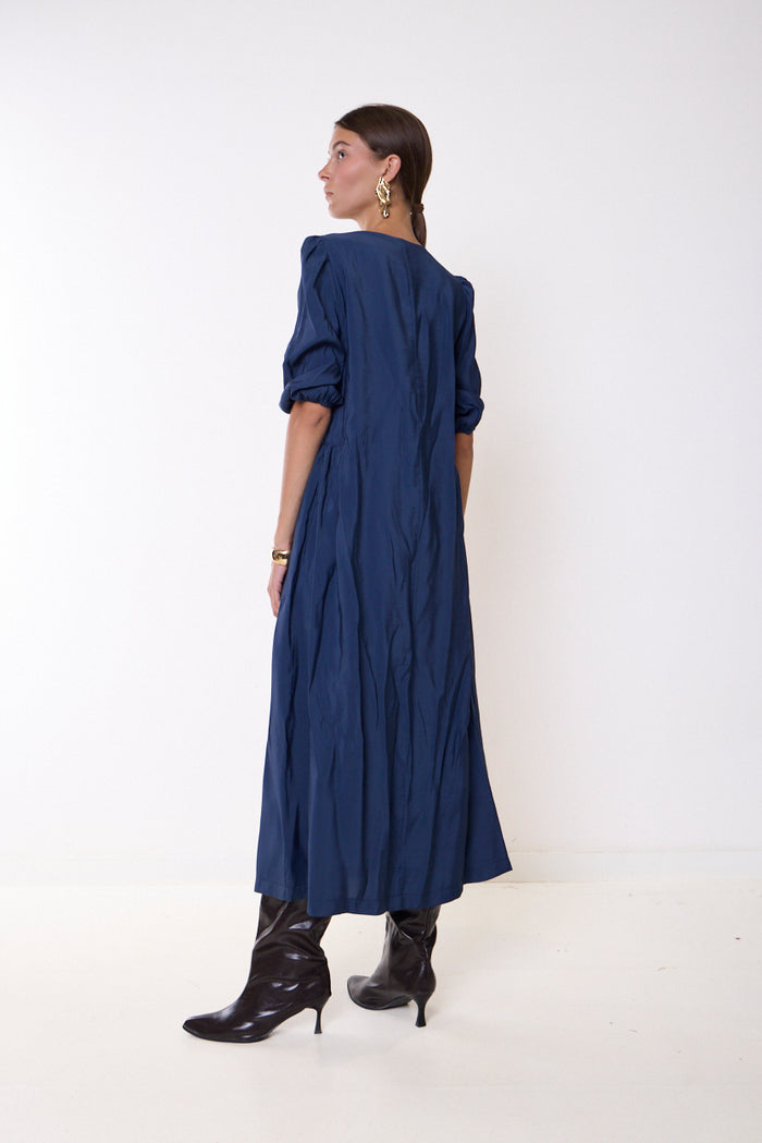 Puff-sleeve keyhole maxi dress wholesale