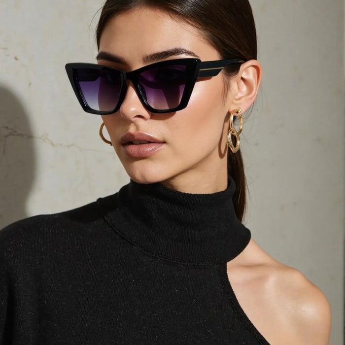 Purple & Black Cat Eye Full Rim