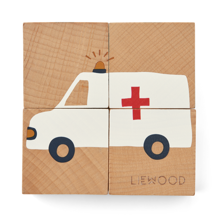 Liewood - Puzzle - Agae - Vehicle/Nature - 1