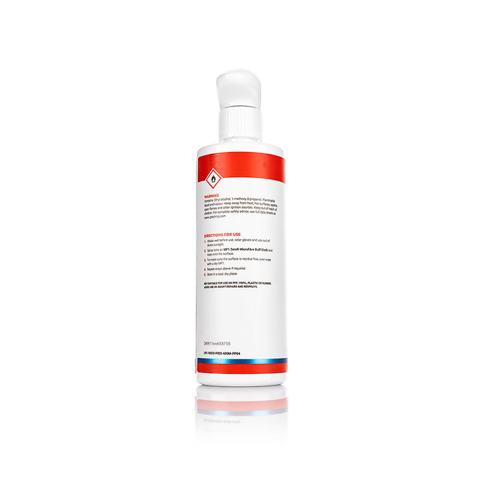 Gtechniq Panel wipe 500mL Bottle back View on a white background.