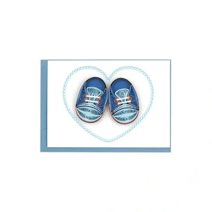 QUIILING CARD Mini - Blue Baby Booties