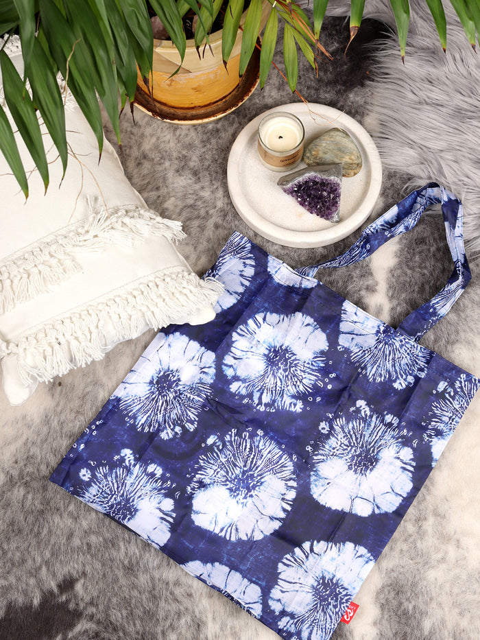 Recycled Foldable Shopper - Tie Dye | Flower Print-Image 1
