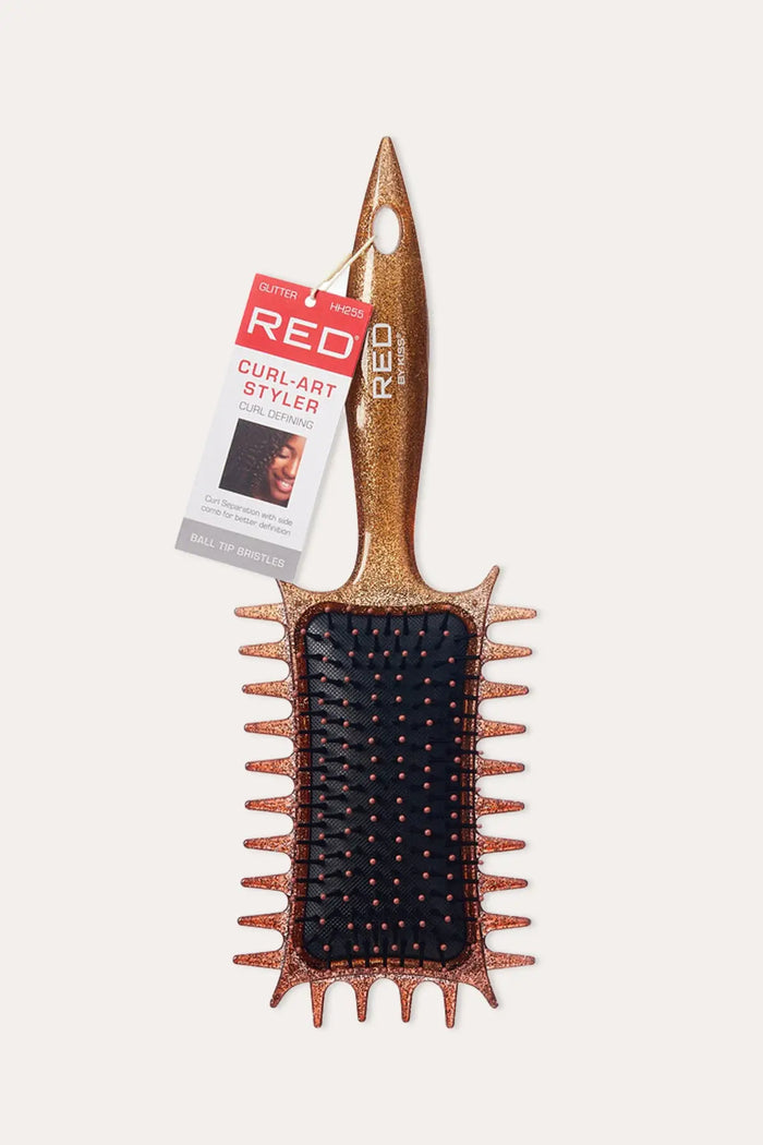 RED BY KISS CURL DEFINING BRUSH BALL TIP RED BEAUTY