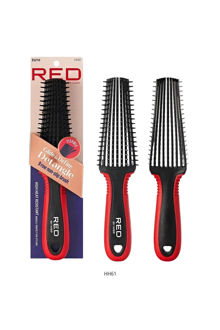 RED BY KISS GLIDE & DEFINE DETANGLE BRUSH RED BEAUTY