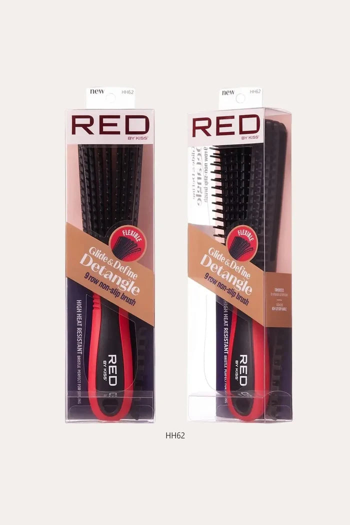 RED BY KISS GLIDE & DEFINE DETANGLE BRUSH RED BEAUTY