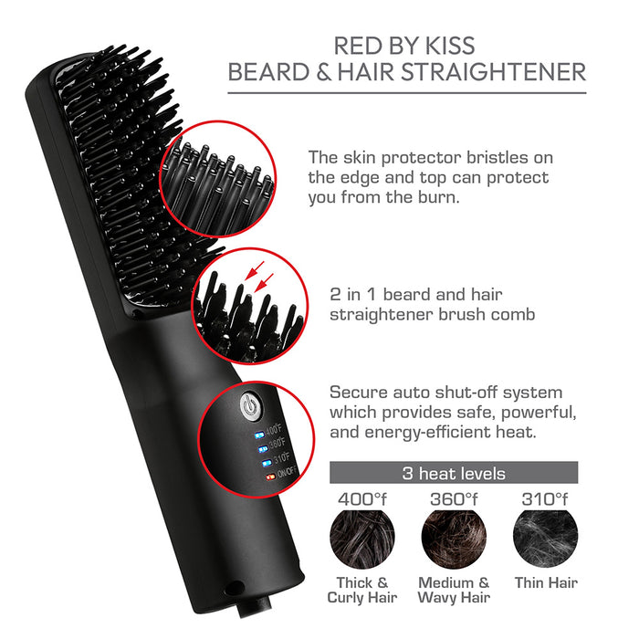 RED PRO Beard & Hair Straightener # HC16 - Palms Fashion Inc.