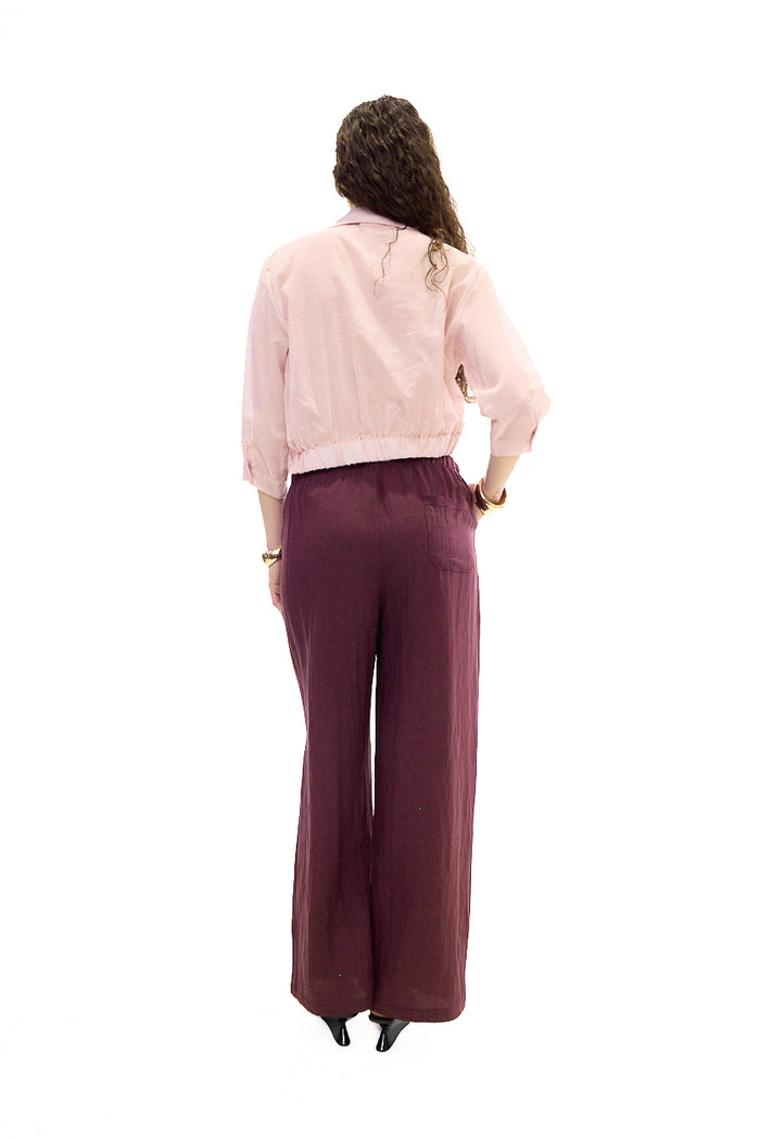Relaxed drawstring wide leg trousers wholesale
