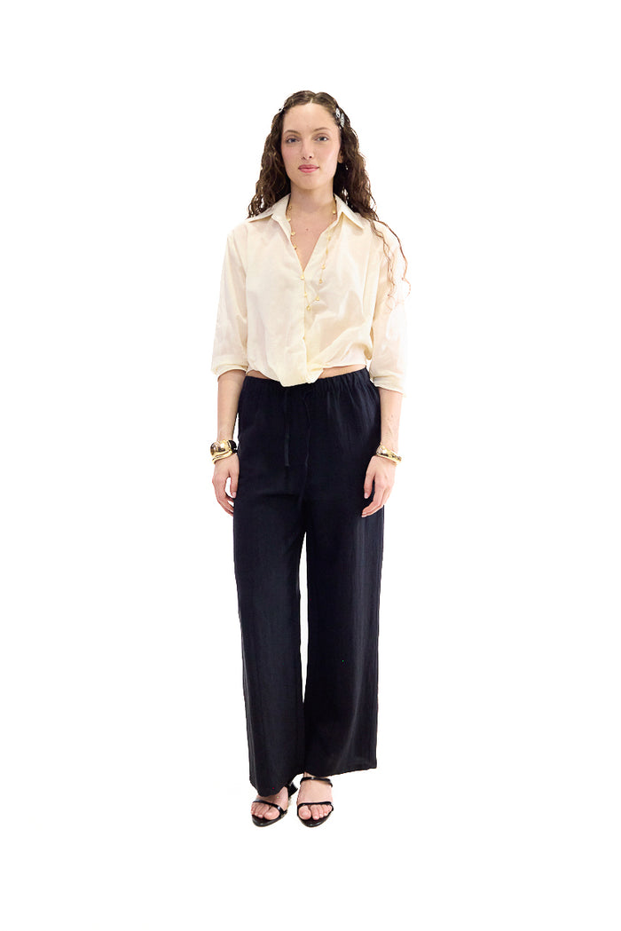 Relaxed drawstring wide leg trousers wholesale