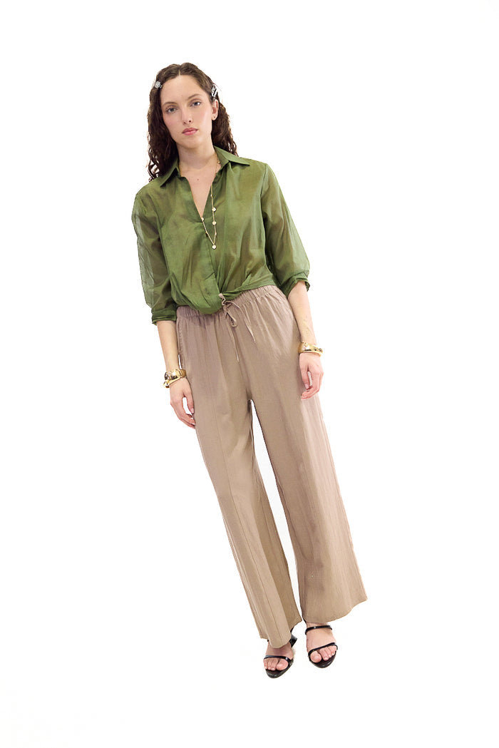 Relaxed drawstring wide leg trousers wholesale
