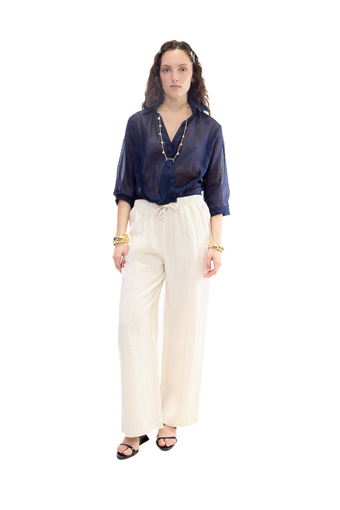 Relaxed drawstring wide leg trousers wholesale