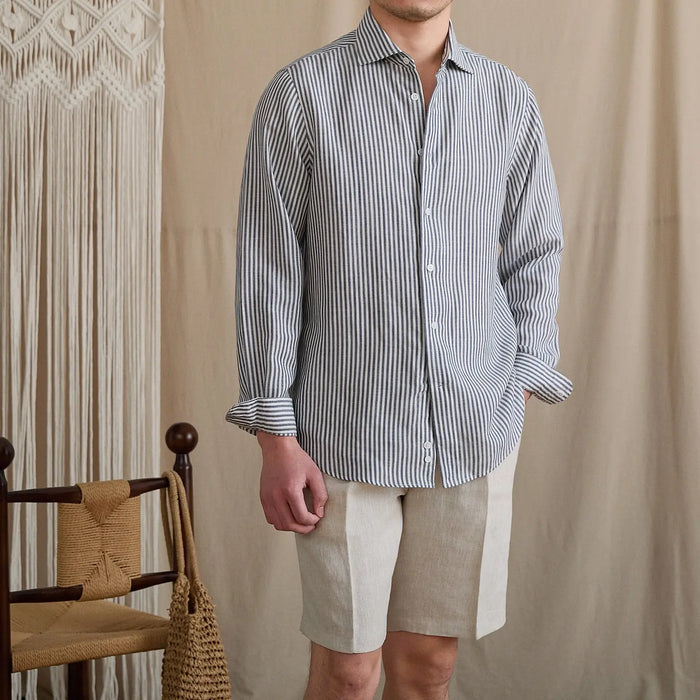 Linen Blend Striped Shirt BRABION