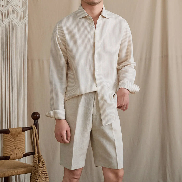 Linen Blend Striped Shirt BRABION