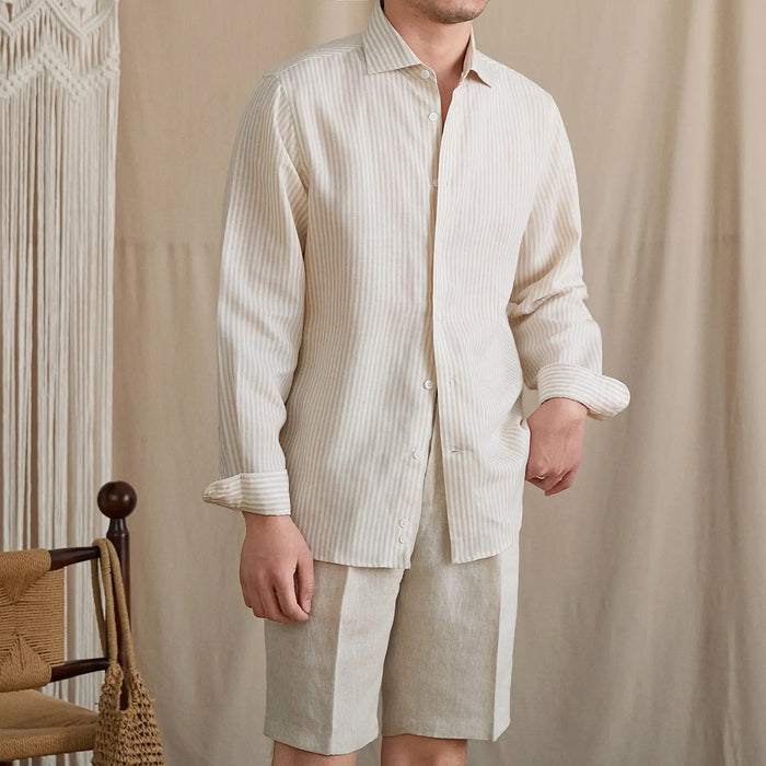 Linen Blend Striped Shirt BRABION