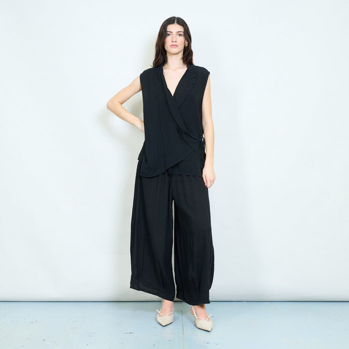 Relaxed wide leg flowy trousers wholesale