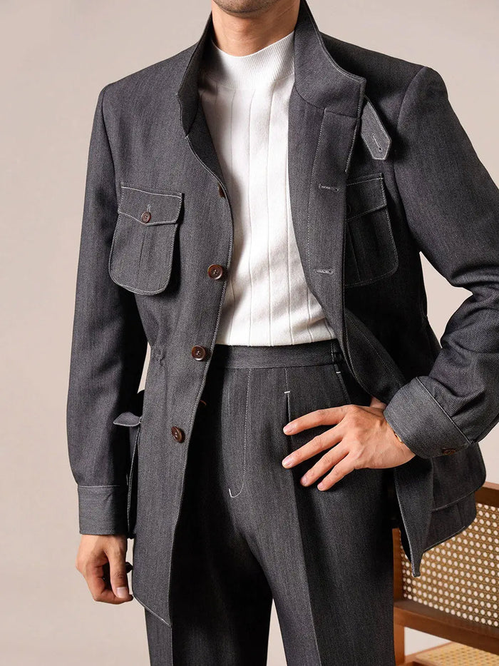 Retro Denim Hunting Jacket - Slim Fit Jacket by Italian Vega