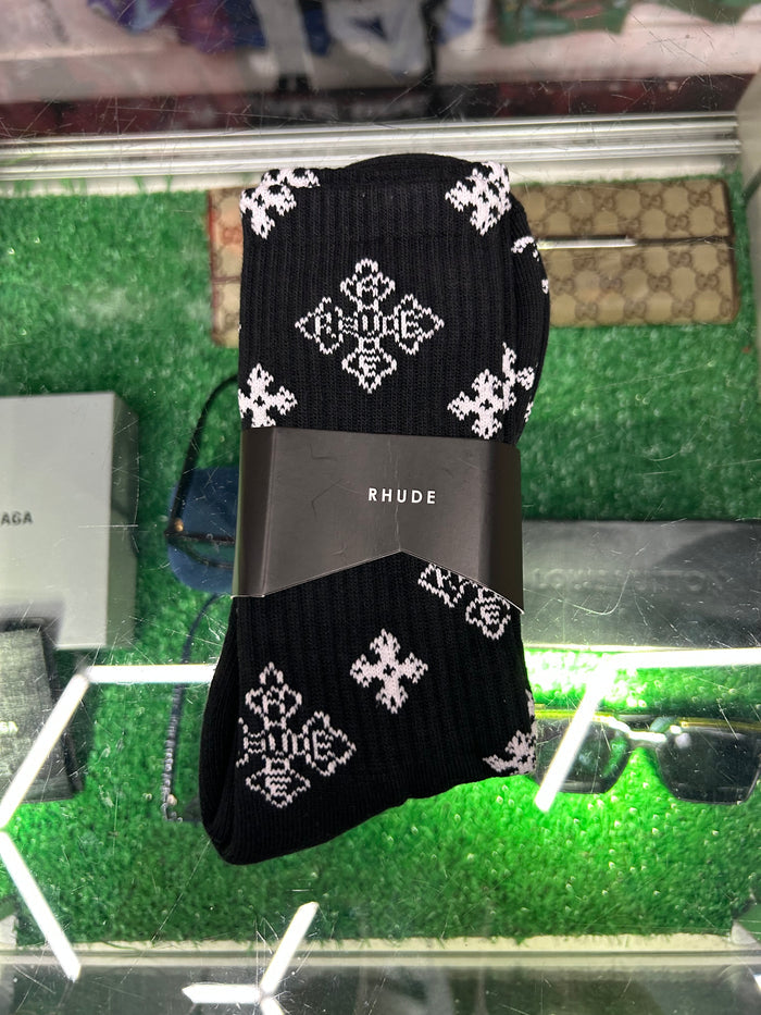 RHUDE BLACK CROSS SOCKS (BRAND NEW)