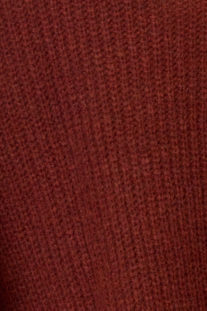 Ribbed funnel-neck quarter-zip knit sweater wholesale
