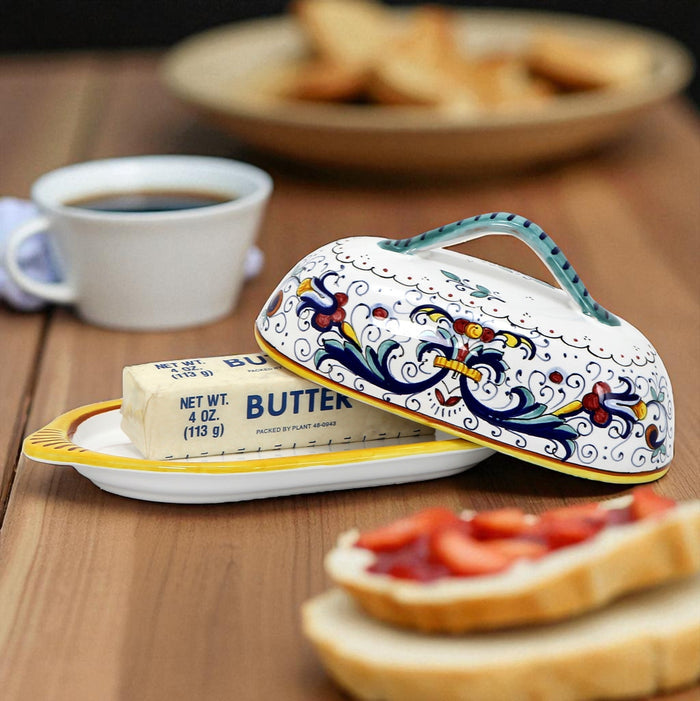 RICCO DERUTA DELUXE: Oval Butter Dish with Cover