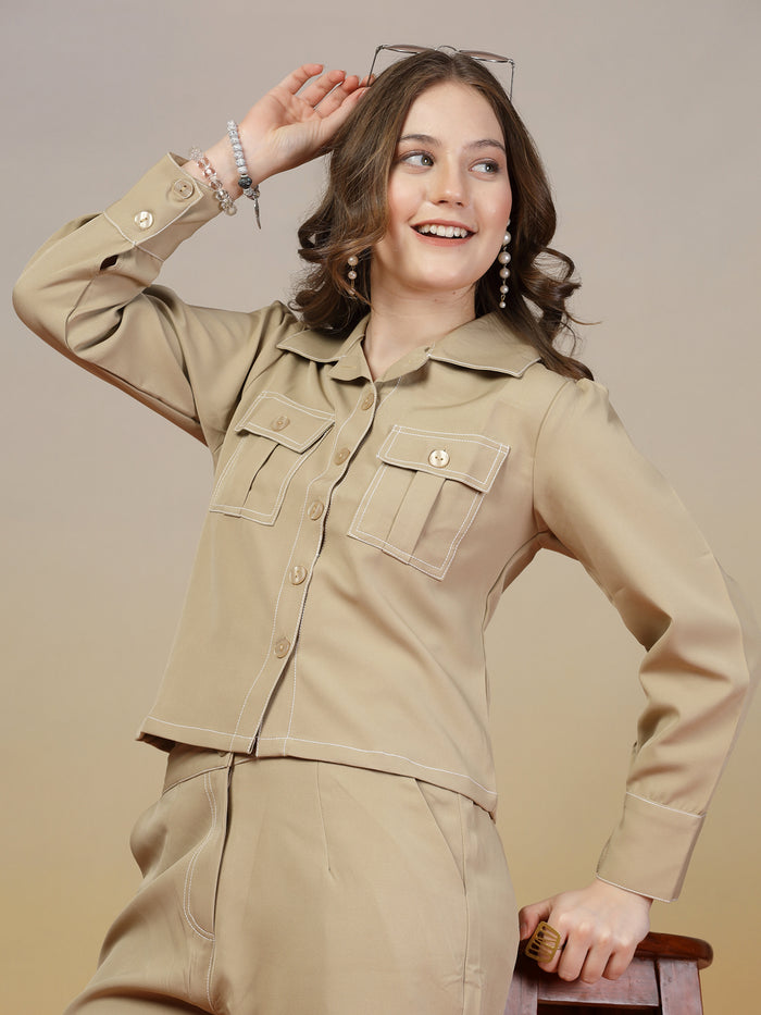 Riviera Almond Beige Co-ord Set by Italian Vega