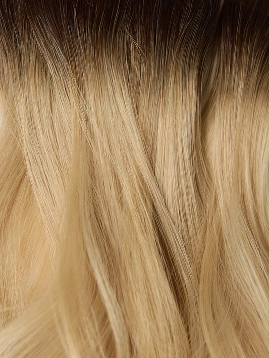 Rooted Dark Brown (2) to Dirty Blonde (19C) Genius Weft