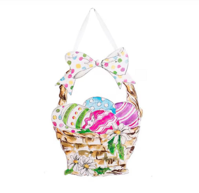 Round Top Classic Easter Basket PVC Door Hanger