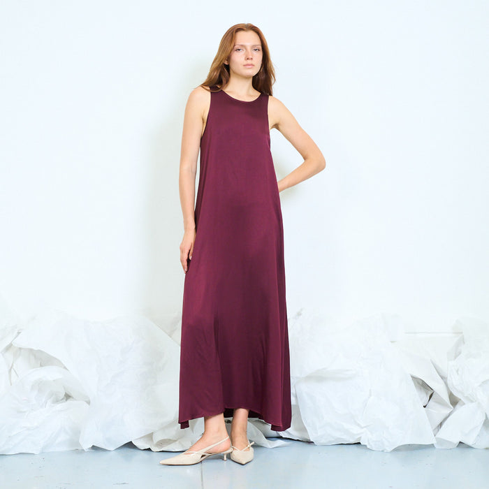 Sleeveless scoop-neck maxi dress with side slit wholesale