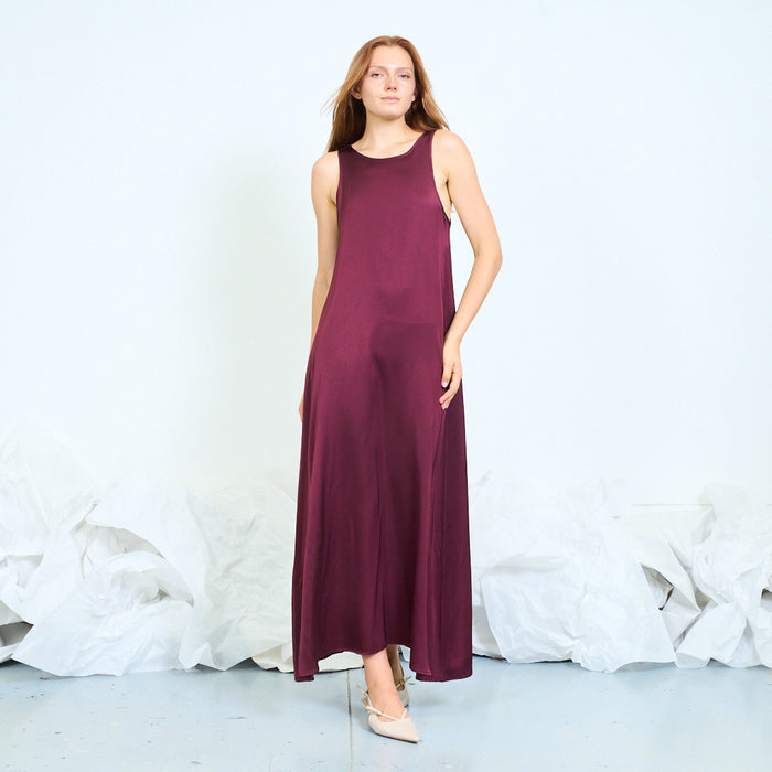 Sleeveless scoop-neck maxi dress with side slit wholesale