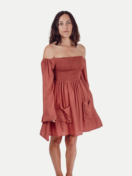 Smocked Mini Dress | Rose-Image 1